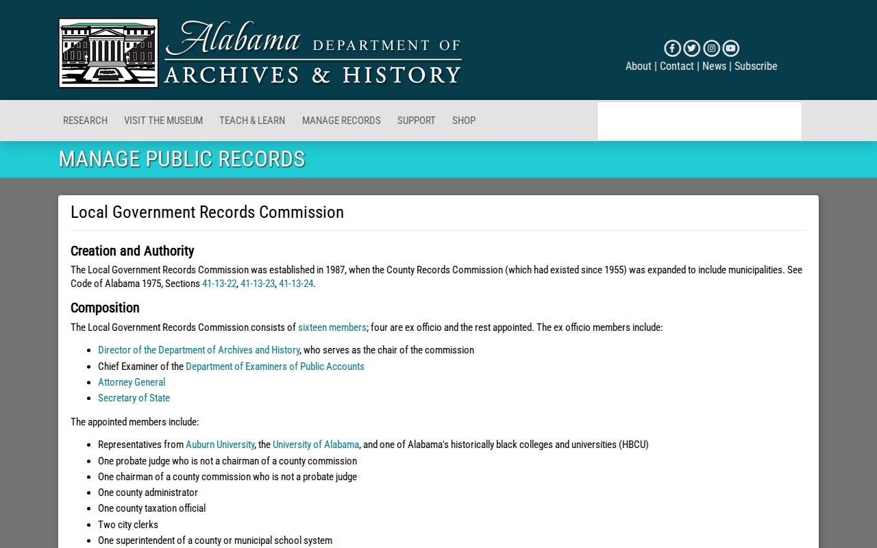 Alabama retention authority for older Monroe County arrest records